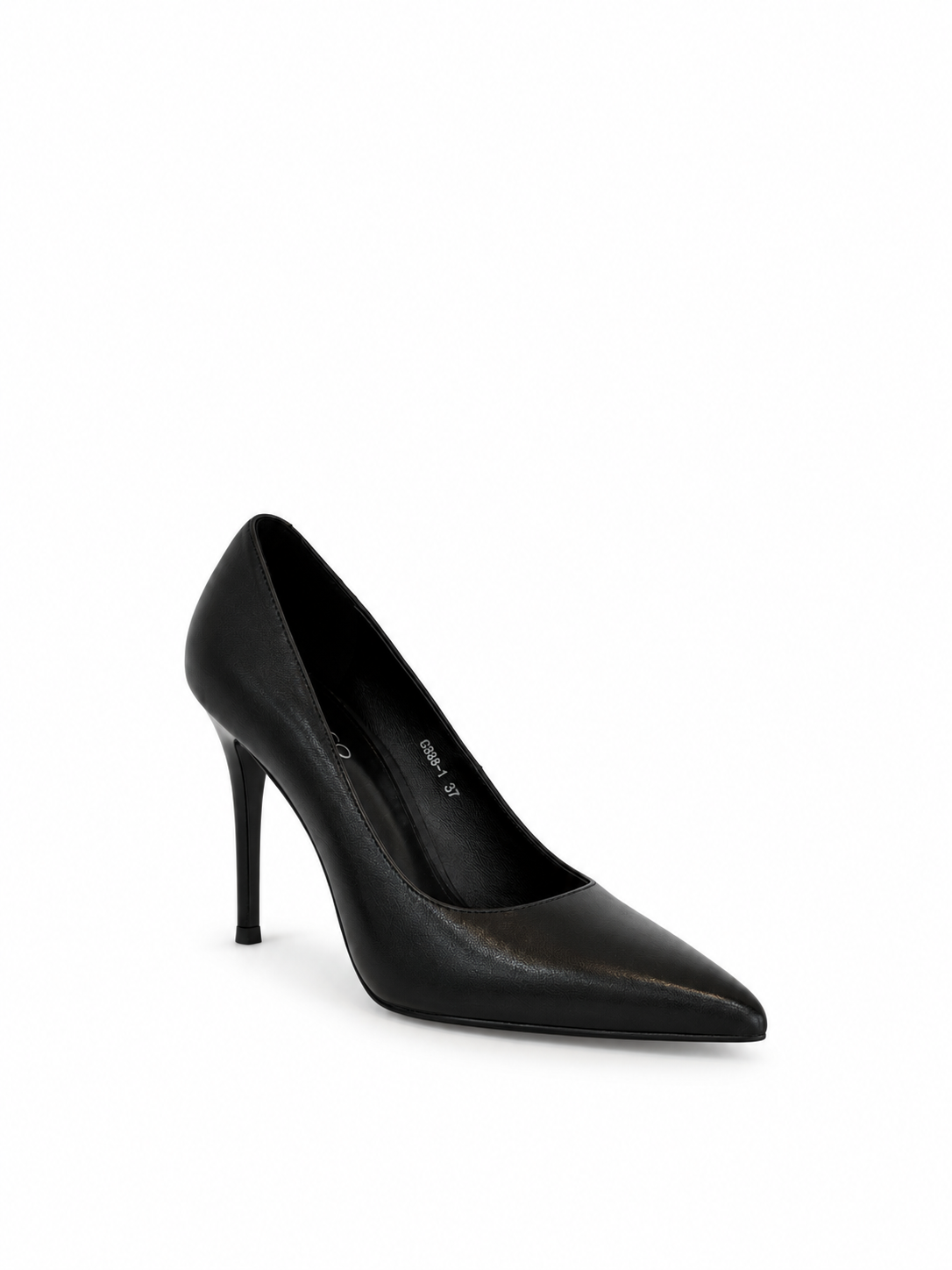 HERMIONE Black Genuine Leather Pumps 100 mm