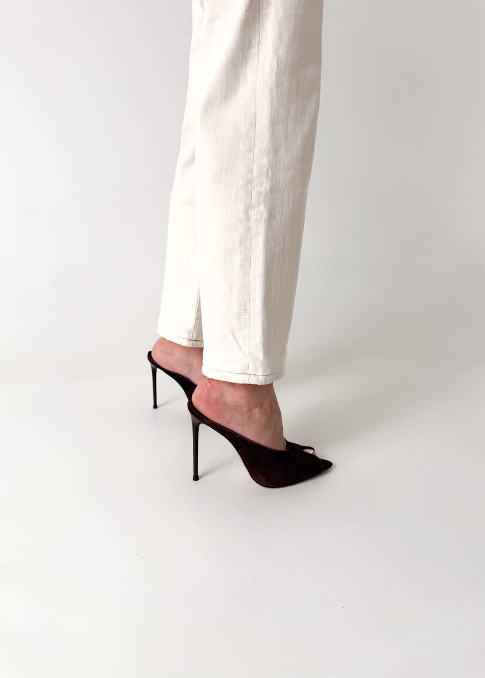 Suede leather sandals Nora 100mm