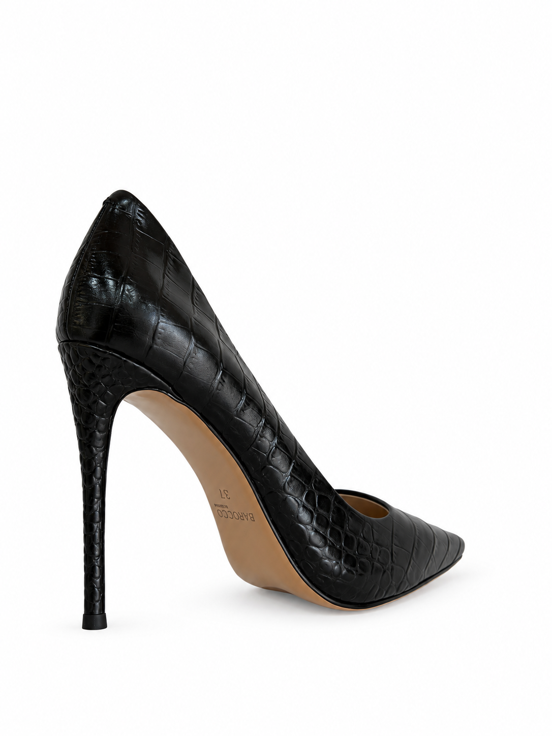 Monroe Black Croc-Embossed Leather Pumps 120 mm