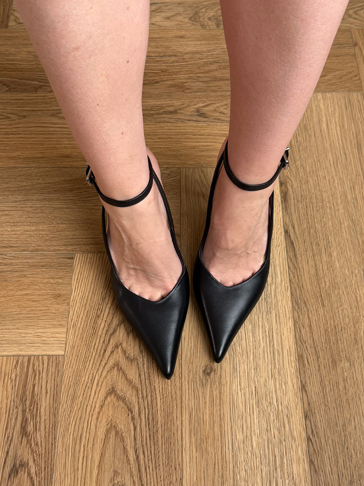 Genuine leather slingback pumps Selin 100mm