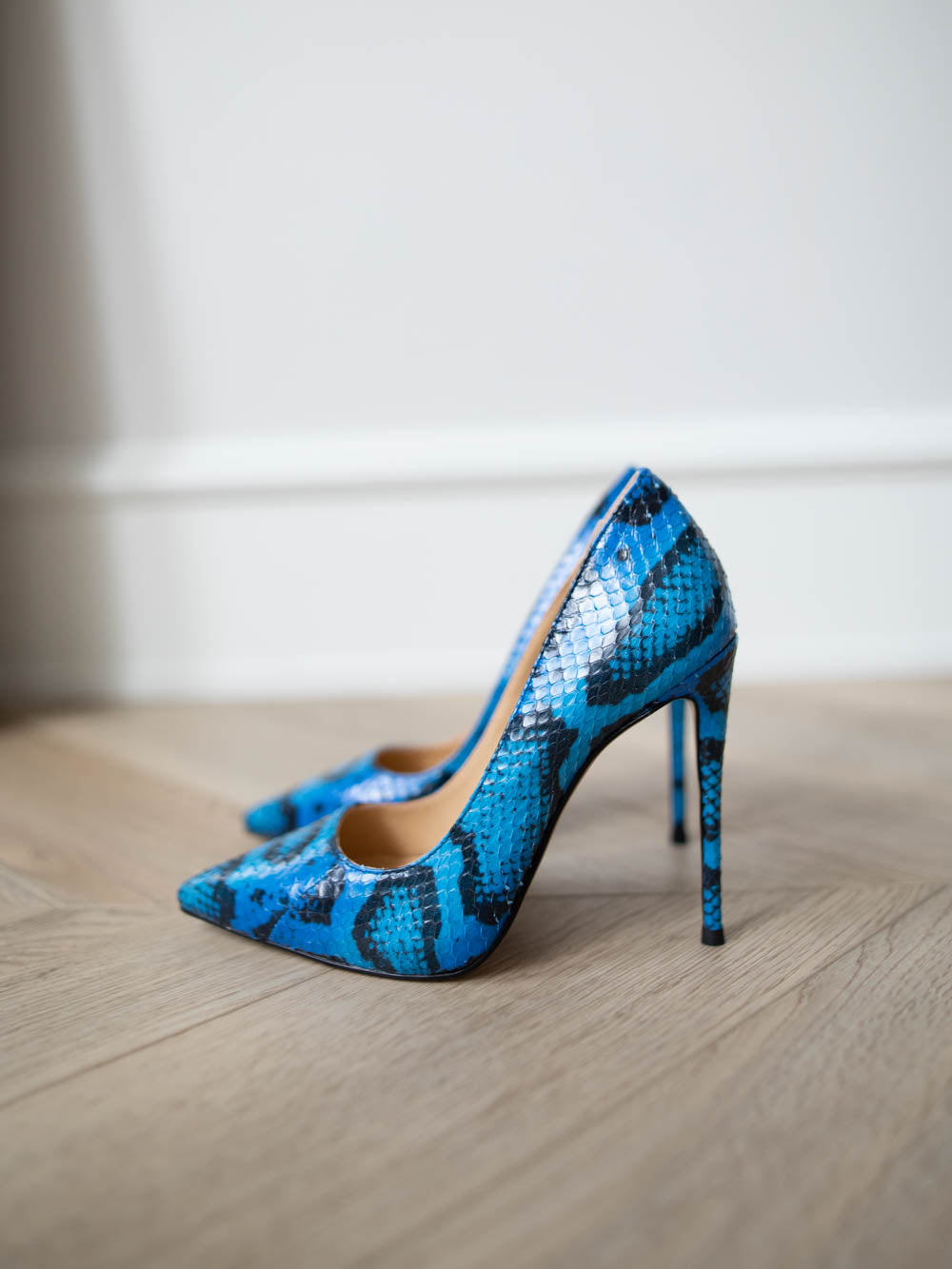 Genuine cobra leather pumps Nora 115mm
