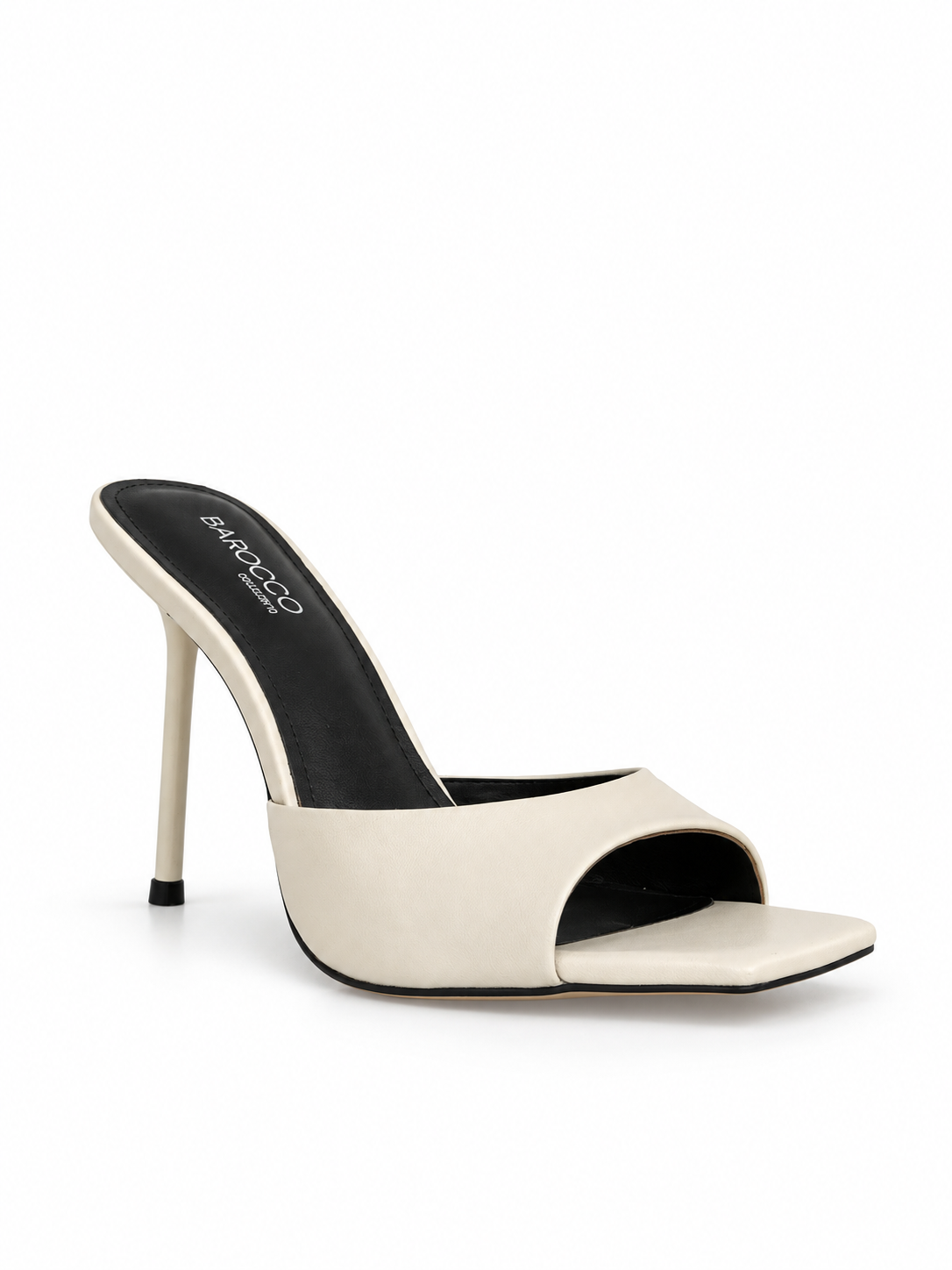 Glam Ivory Leather Mules 105 mm
