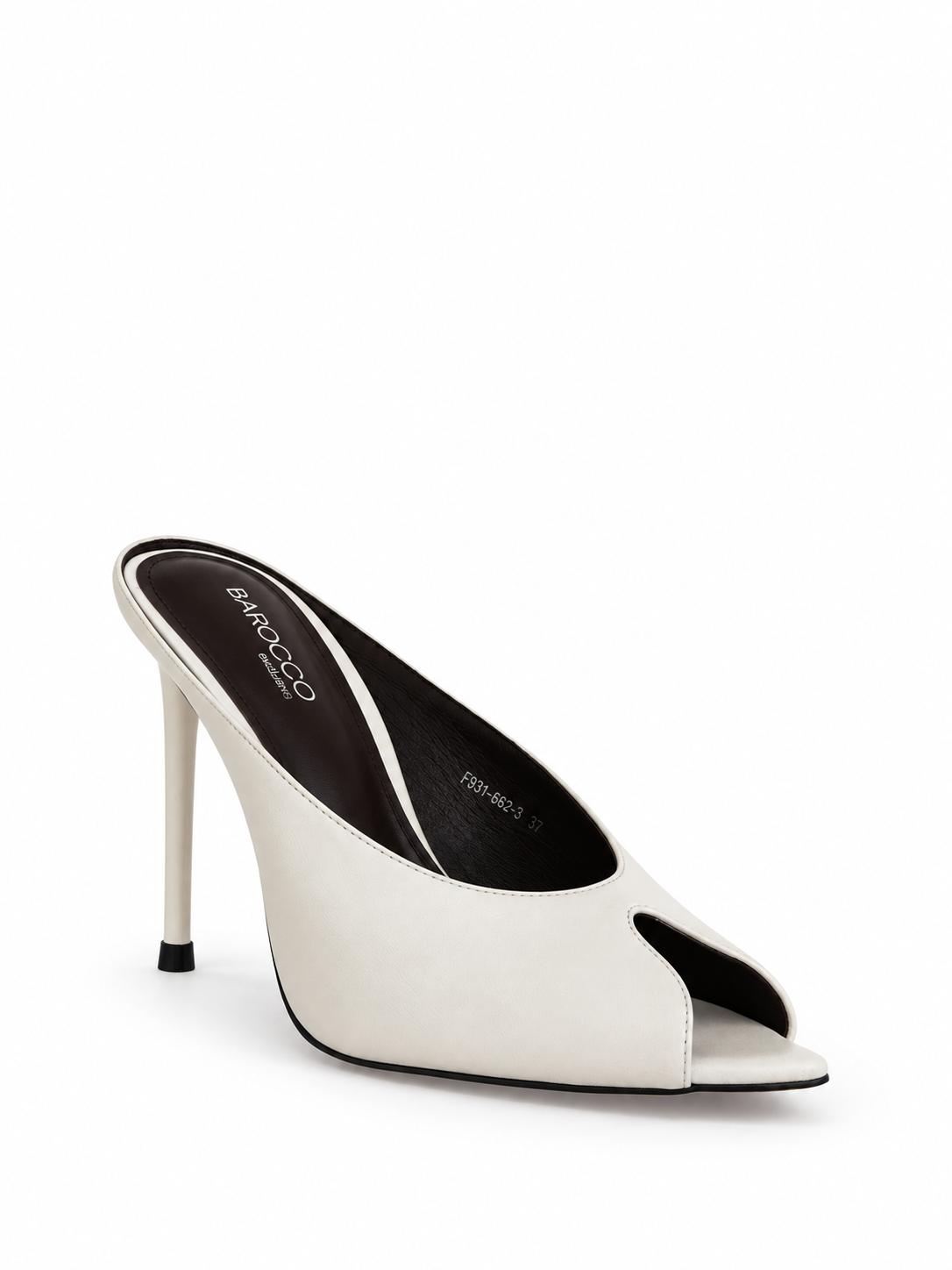AMÉLIE Ivory Leather Stiletto Mules 105mm