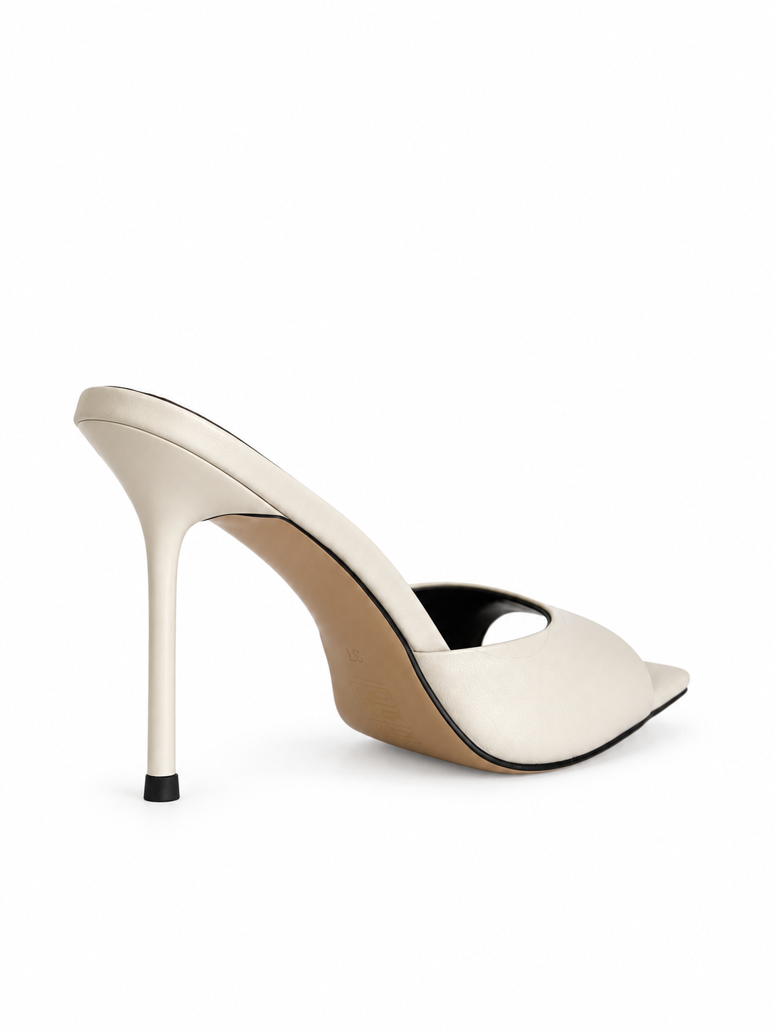 Glam Ivory Leather Mules 105 mm