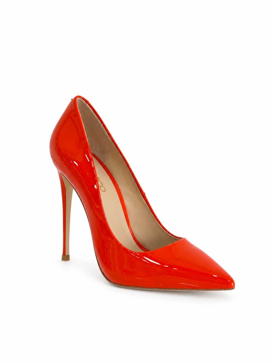 Orange Patent Leather Pumps Madlen 115mm