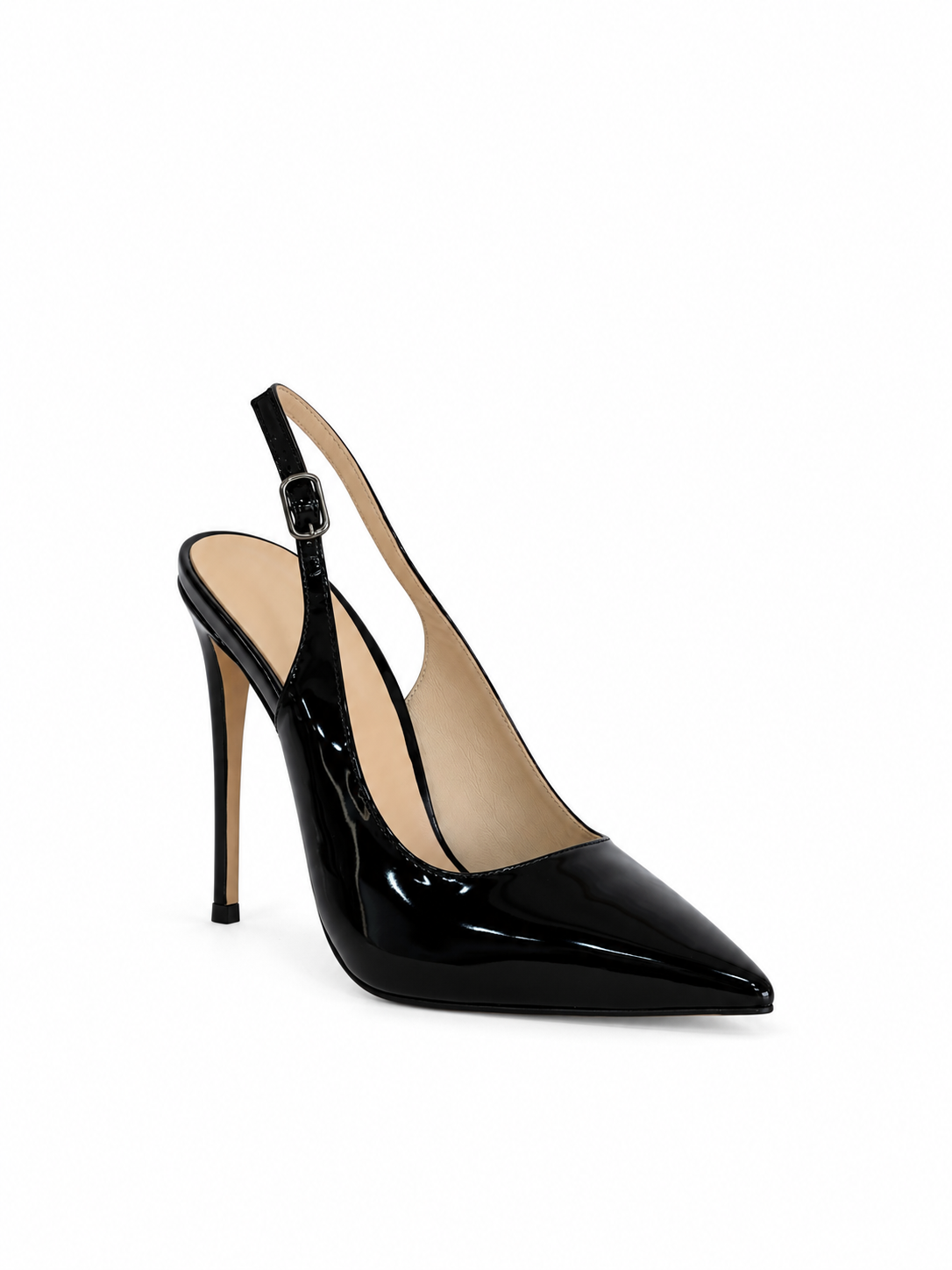 Black Patent Leather Slingback Pumps Paris 115mm