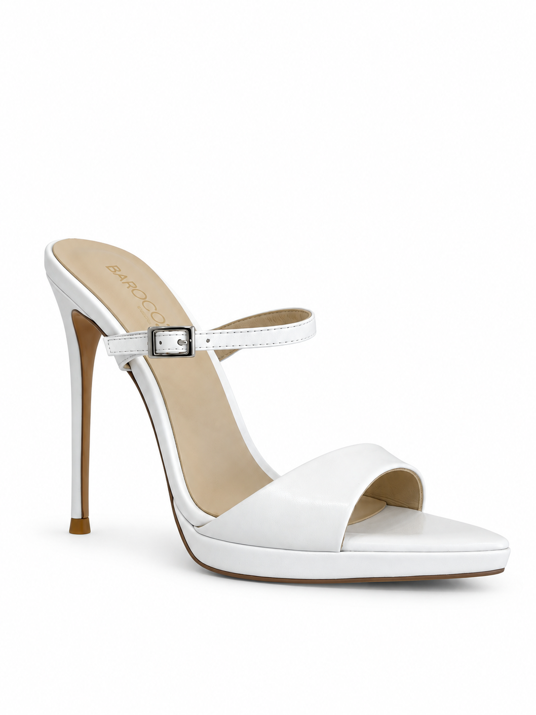 Lucia White Platform Sandals 120 mm