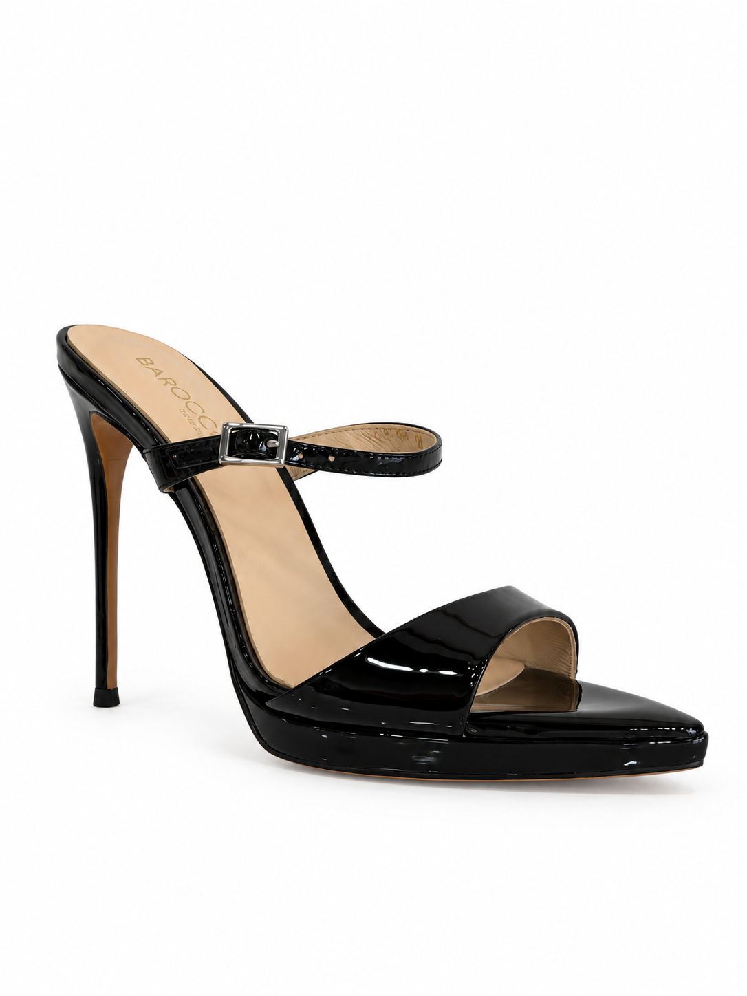 Lucia Black Patent Platform Sandals 120 mm