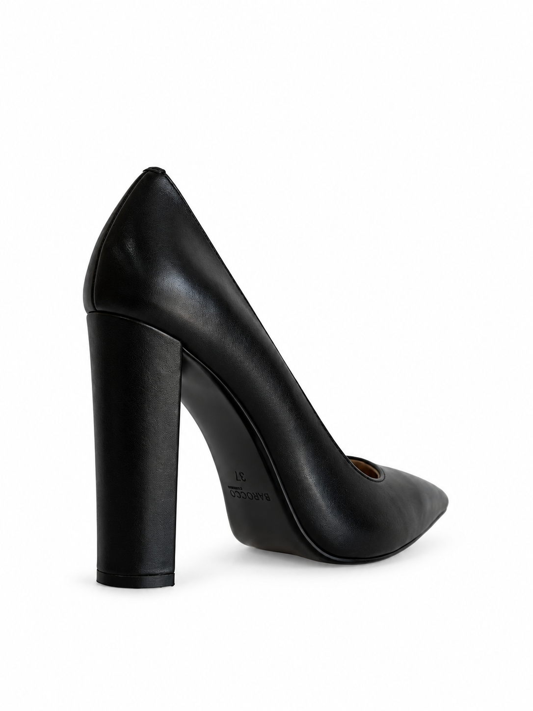 Vittoria Black Leather Pumps 120 mm Block Heel