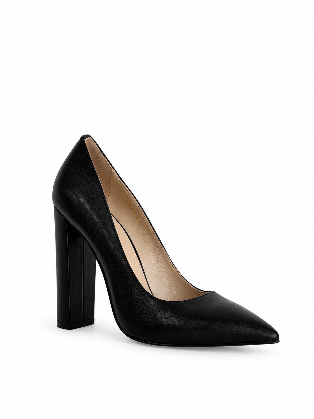 Vittoria Black Leather Pumps 120 mm Block Heel