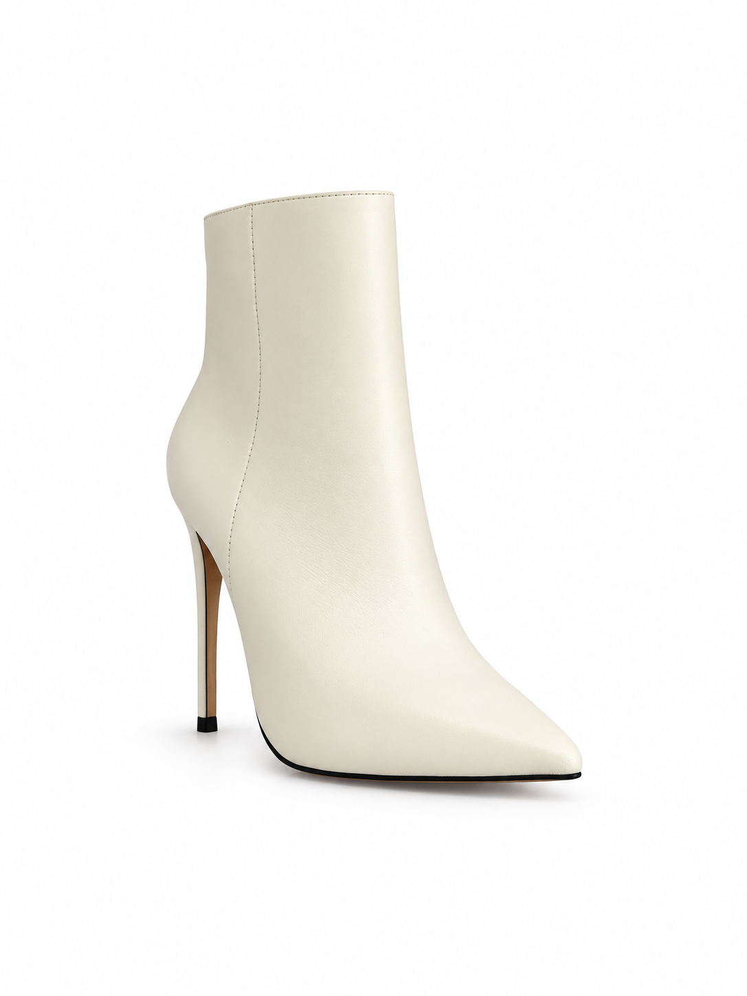 Giulia Ivory Leather Ankle Boots 120 mm