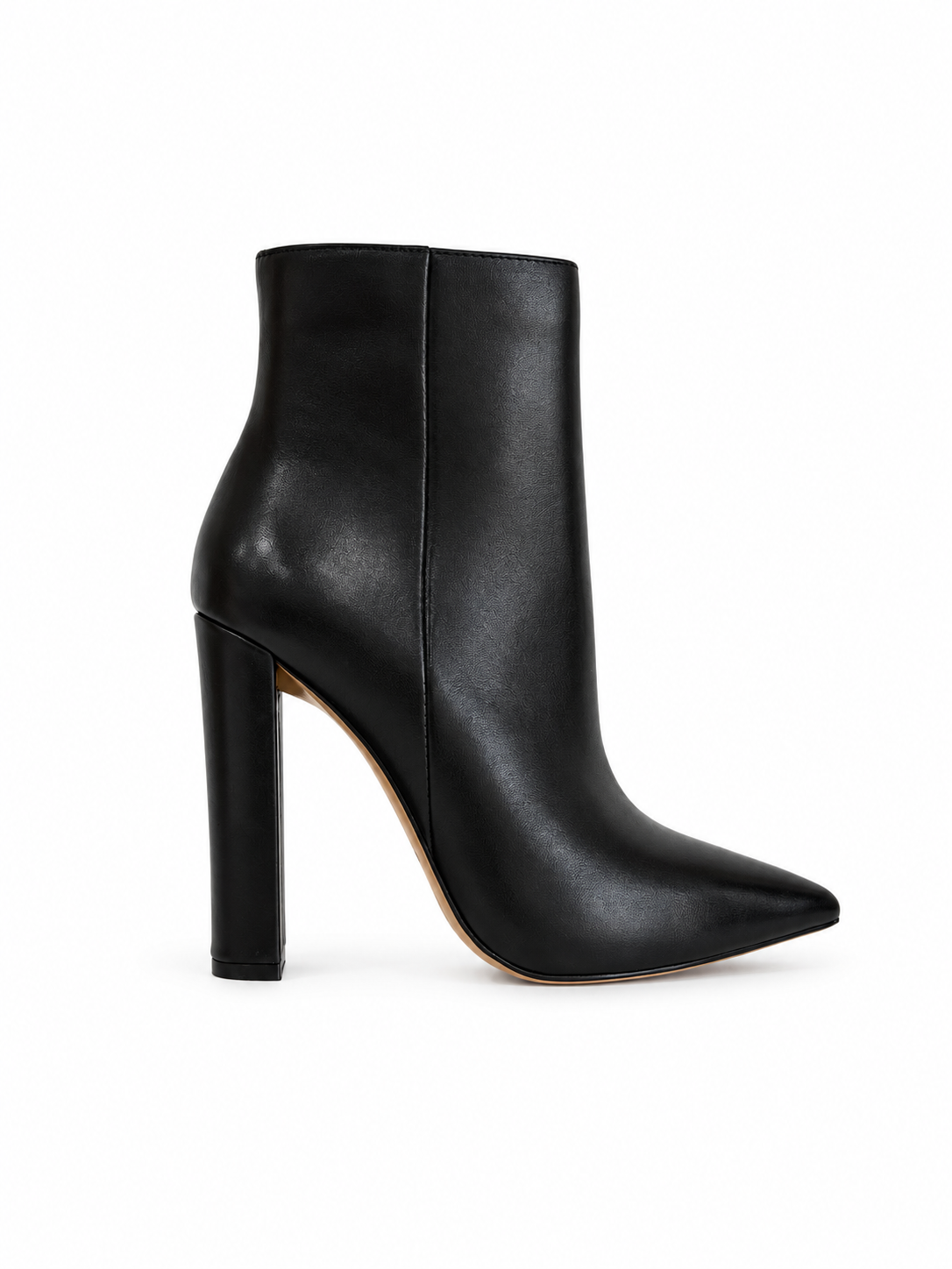 CARLOTTA Black Leather Ankle Boots 120 mm