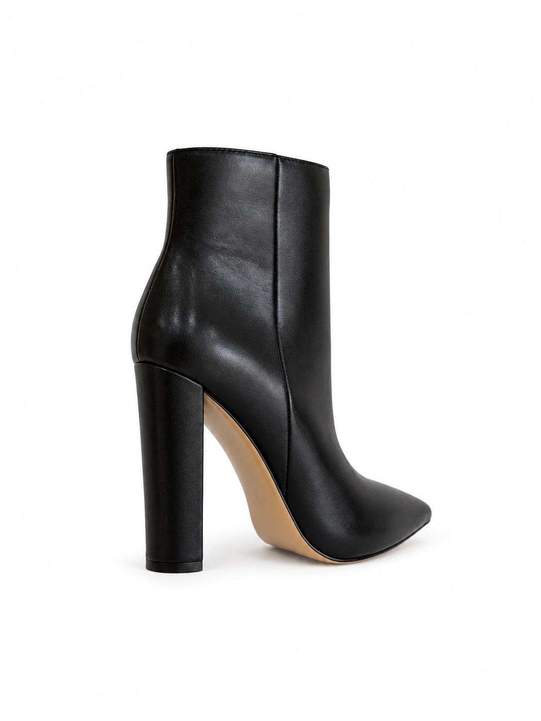 CARLOTTA Black Leather Ankle Boots 120 mm