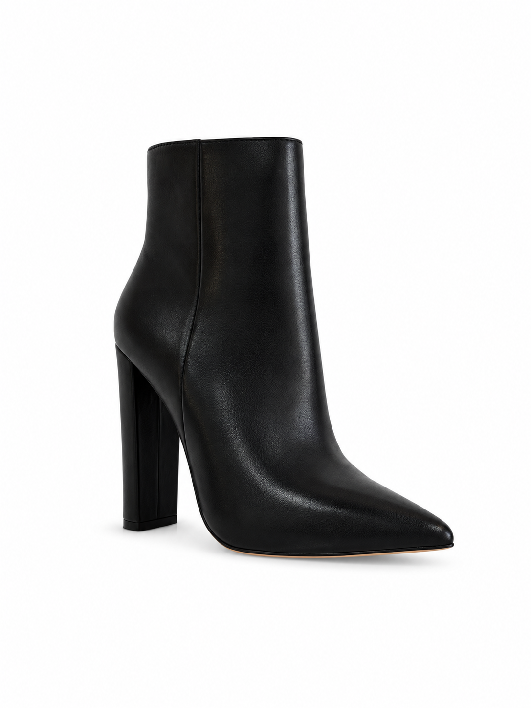 CARLOTTA Black Leather Ankle Boots 120 mm