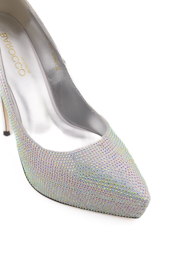 Satin pumps with crystal Lara 140mm