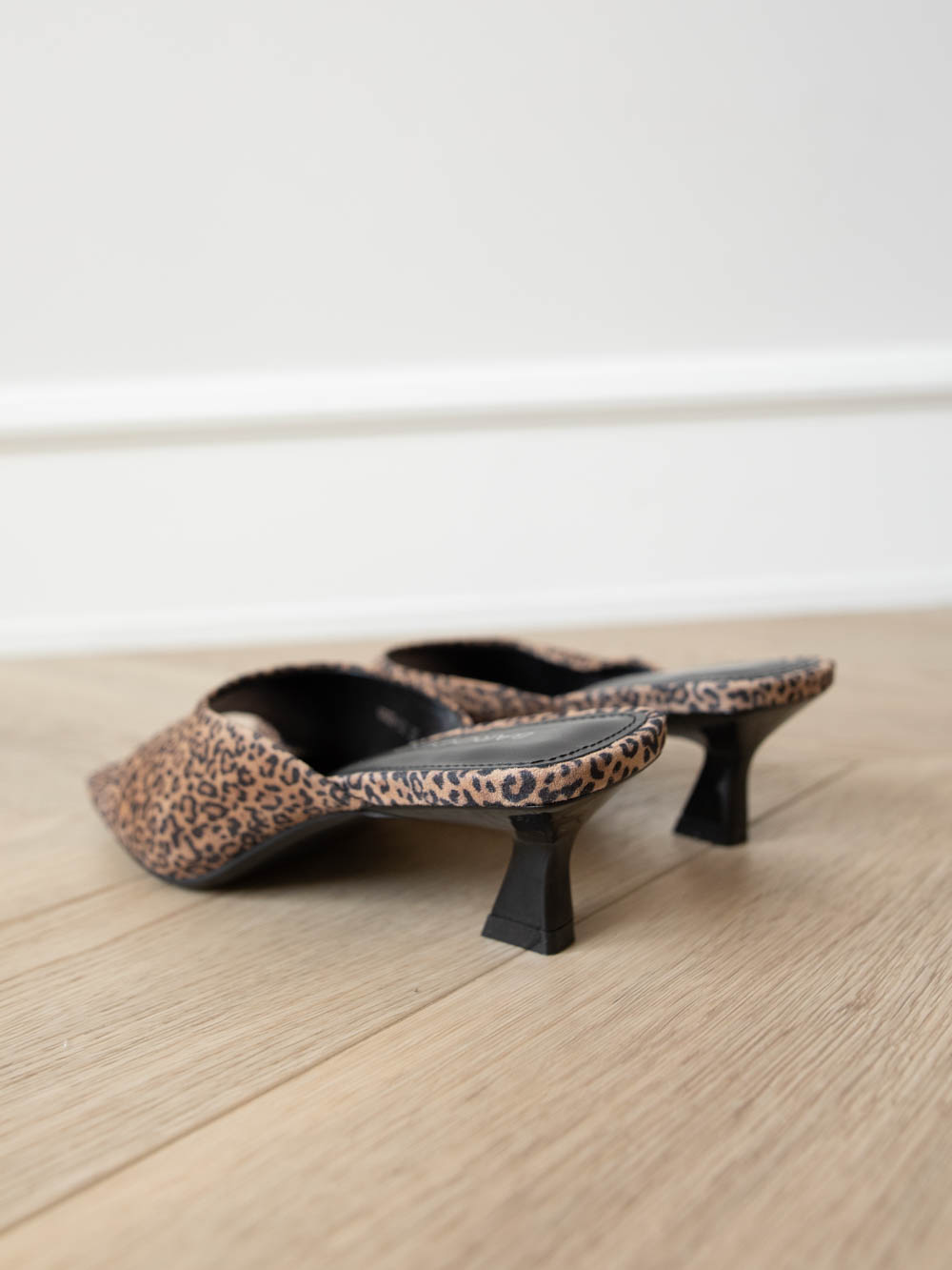 Genuine suede leather leopard brown sandals Sara 50mm