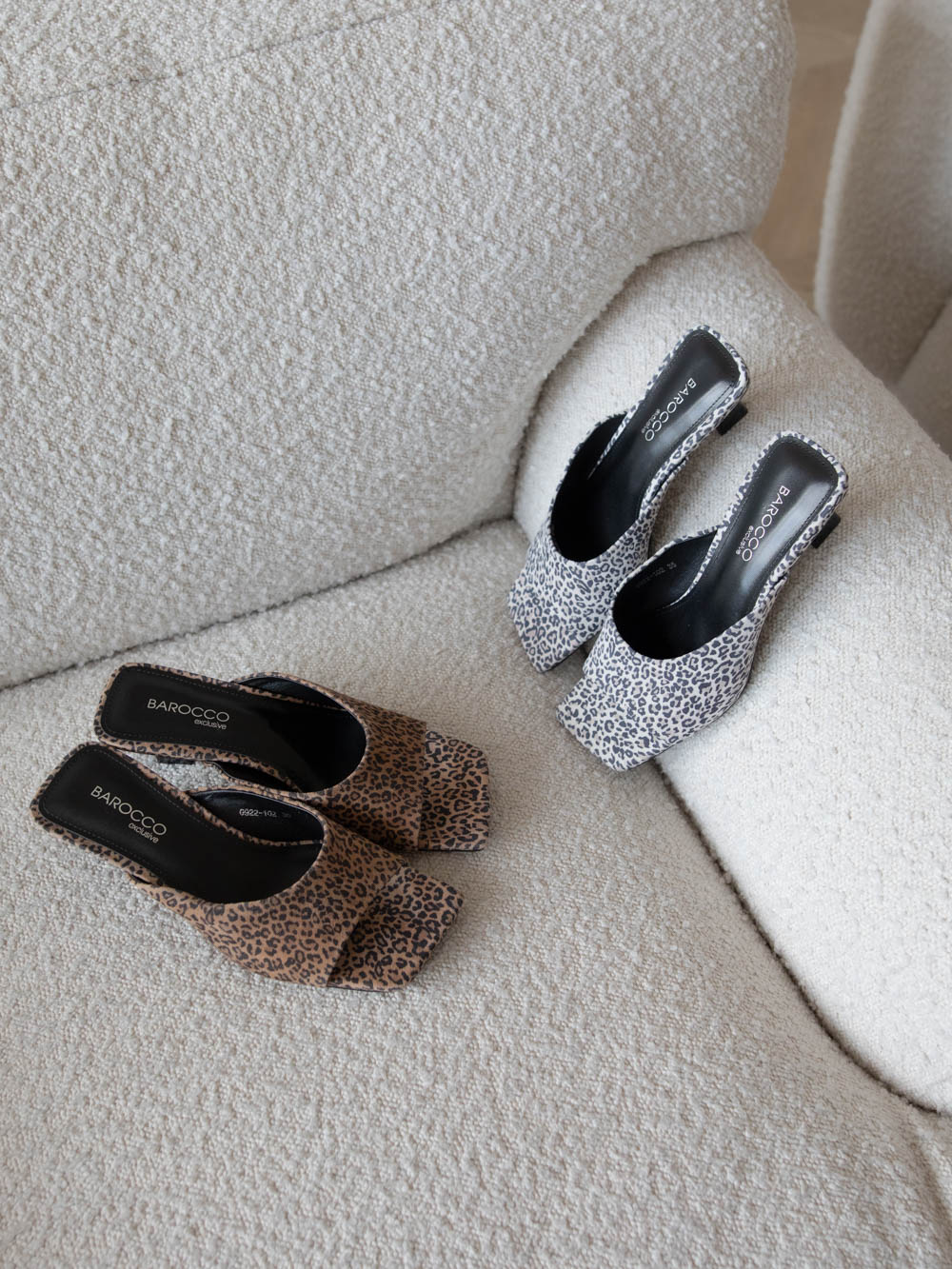 Genuine suede leather leopard brown sandals Sara 50mm