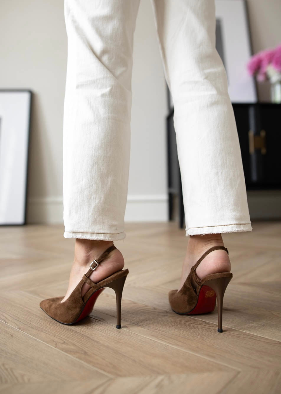 Genuine suede leather shoes Ruby 100mm