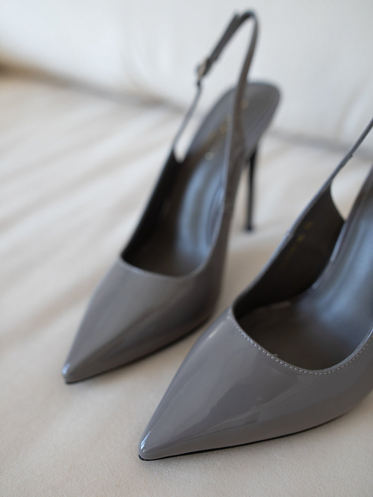 Patent leather slingback pumps Paris 115mm