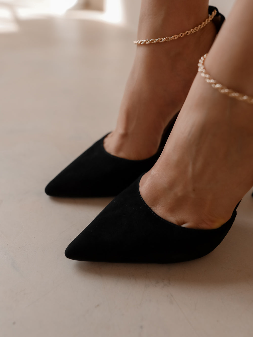 Suede leather pumps Deli 115mm