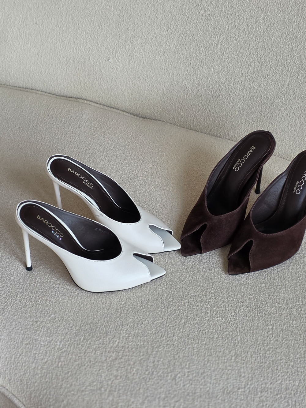 Suede leather sandals Nora 100mm