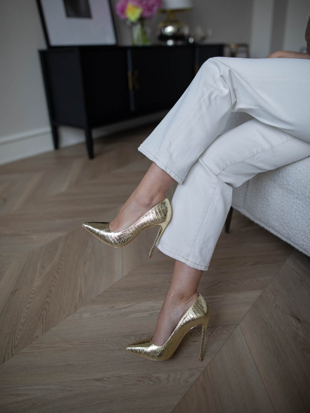 Genuine cobra leather pumps Cleo 115mm