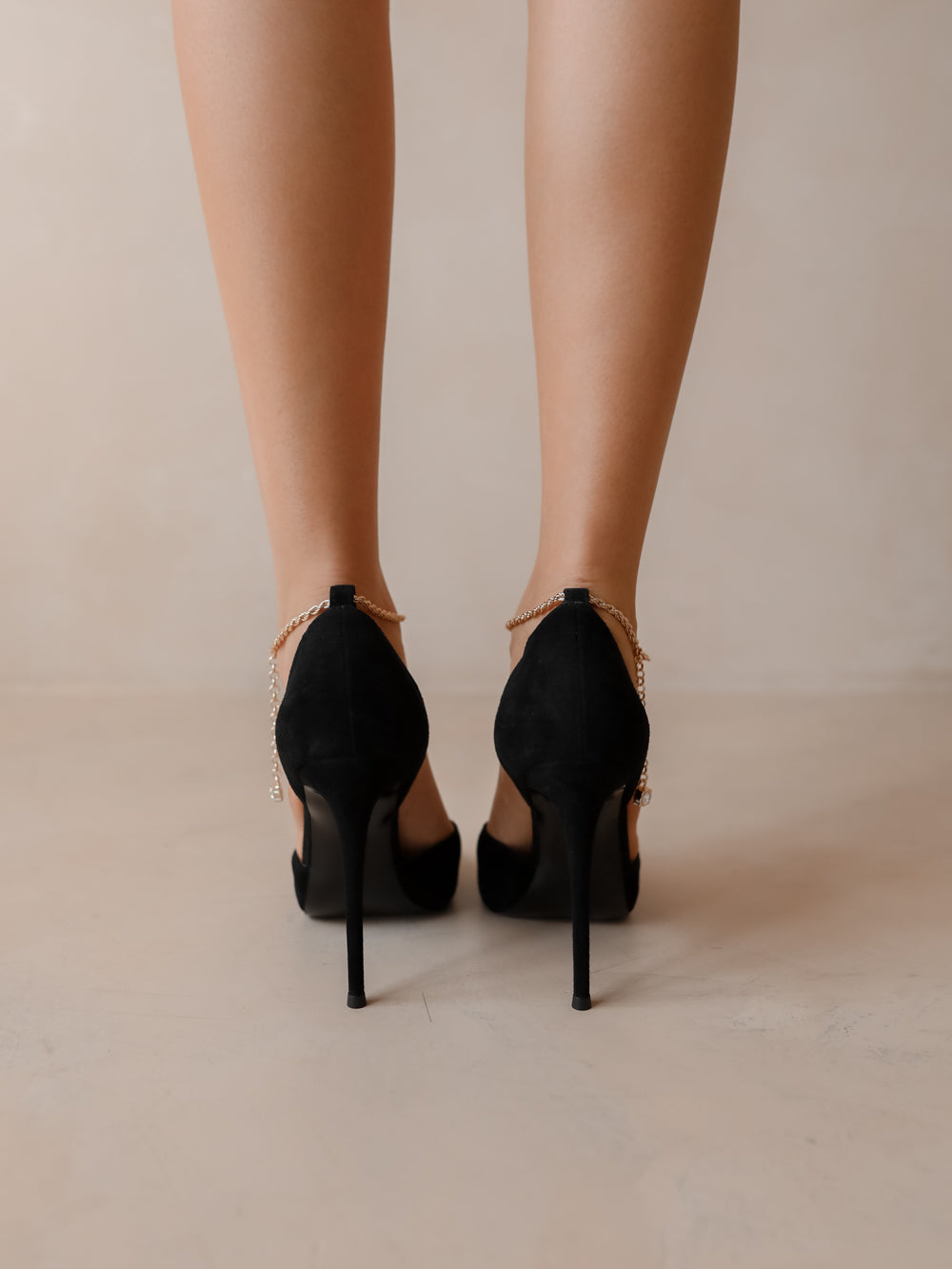 Suede leather pumps Deli 115mm