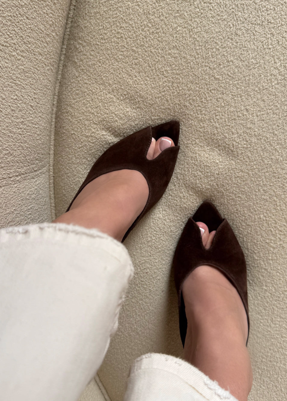 Suede leather sandals Nora 100mm