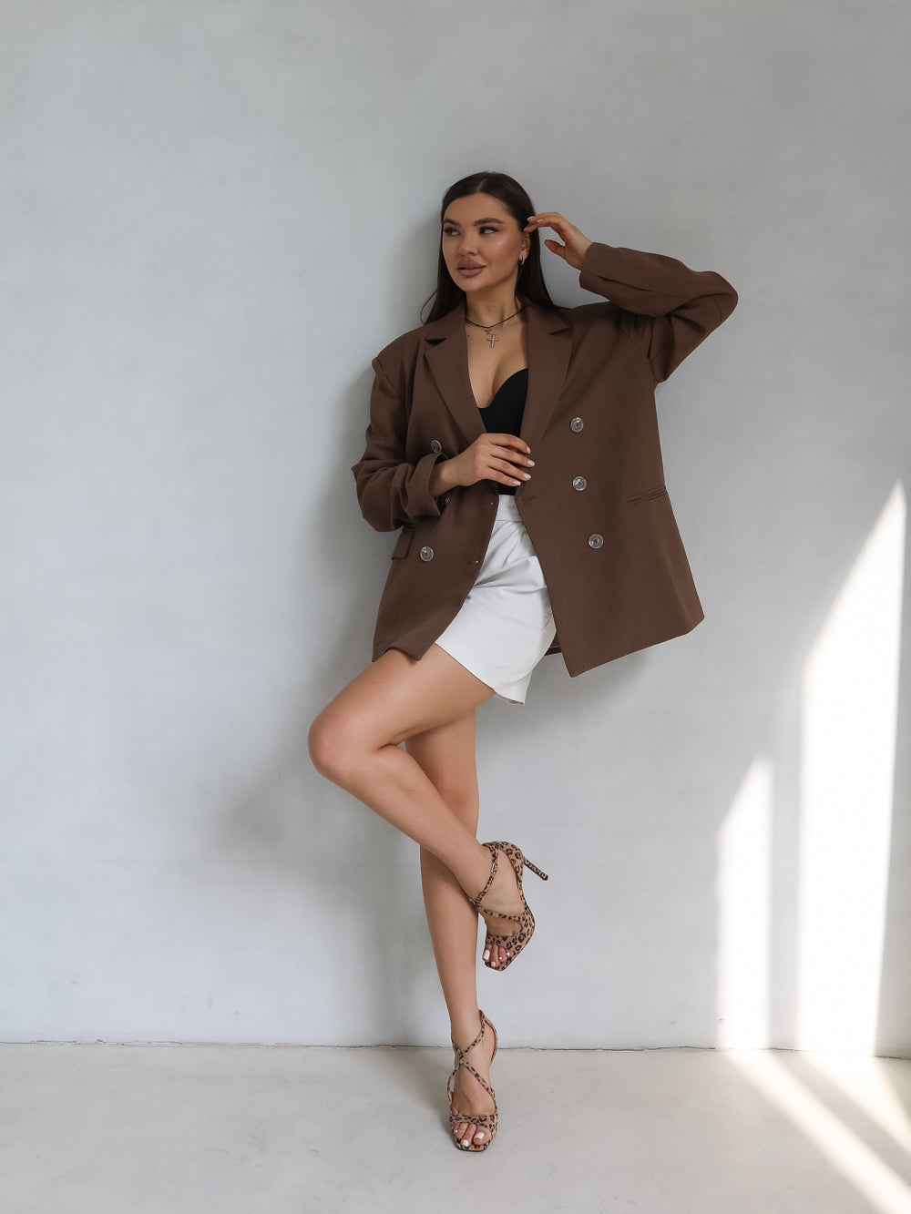 Suede leather sandals Leyla 105mm